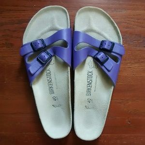 Purple Birkenstock Ibiza Sandals with two straps